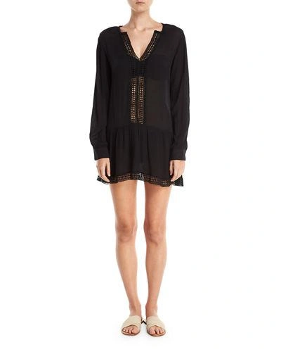 Athena Cabana Willow Coverup Tunic In Black