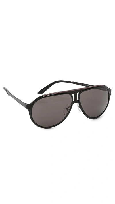 Carrera Aviator Sunglasses In Black Ruthenium/brown Gray