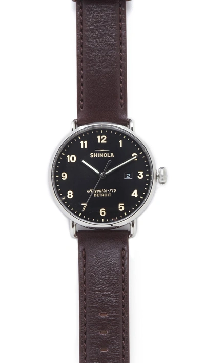 Shinola The Canfield 43mm Watch In Oxblood/black