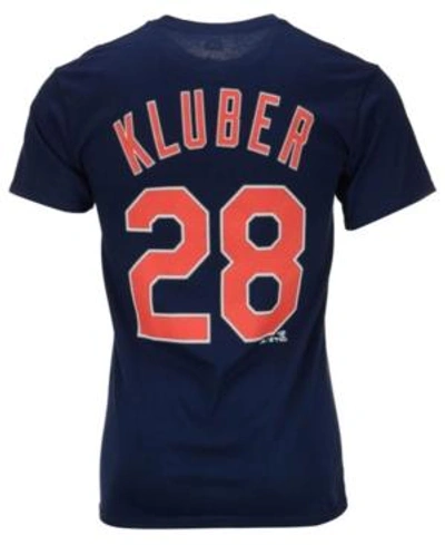 Majestic Men's Corey Kluber Cleveland Indians Player T-shirt In Navy