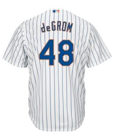 Majestic Men's Jacob Degrom New York Mets Replica Jersey In White/royalblue