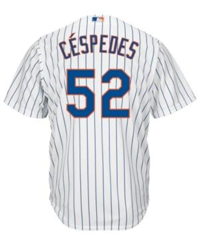Majestic Men's Yoenis Cespedes New York Mets Player Replica Cb Jersey In White/royalblue