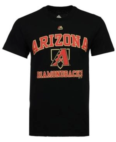Majestic Men's Arizona Diamondbacks Hit And Run T-shirt In Black