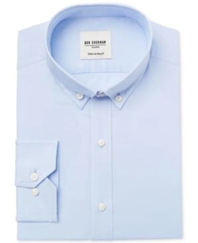 Ben Sherman Men's Slim-fit Light Blue Solid Oxford Dress Shirt