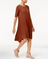 Eileen Fisher Stretch Jersey Asymmetrical Dress, Regular & Petite In Paprika