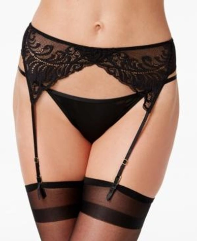 Natori Feathers Sheer Embroidered Garter Belt 757023 In Black