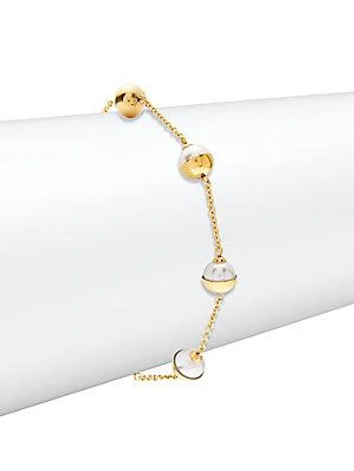 Majorica 7mm White Pearl Tea Cup Bracelet
