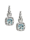 John Hardy Kali Blue Topaz & Sterling Silver Drop Earrings In Silver - Blue