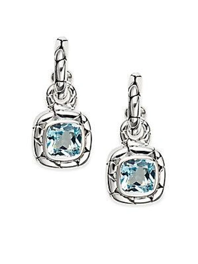 John Hardy Kali Blue Topaz & Sterling Silver Drop Earrings In Silver - Blue