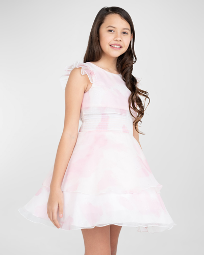 Zoe Kids' Little Girl's & Girl's Elizabeth Flower Appliqué Dress In Blush