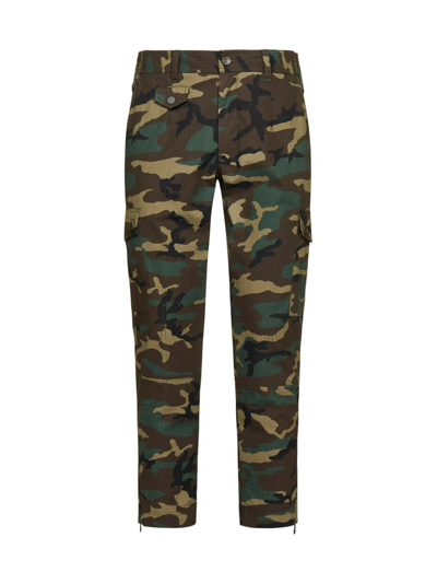 Dolce & Gabbana Camouflage-print Cropped Cargo Trousers In Multicolore