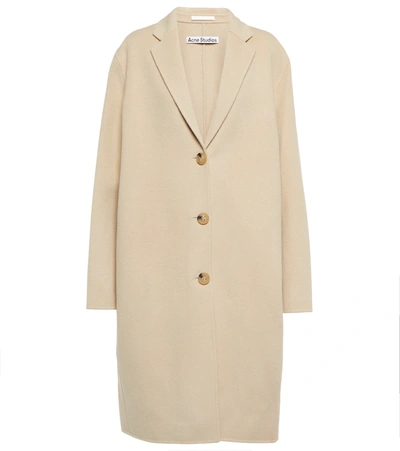 Acne Studios Avalon Single-breasted Wool Coat In Cold Beige