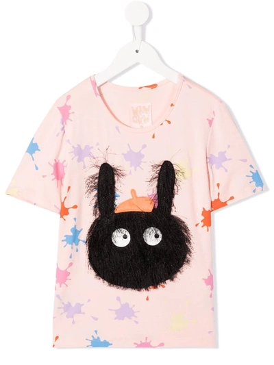 Wauw Capow By Bangbang Kids' Art Bunny T-shirt In Pink