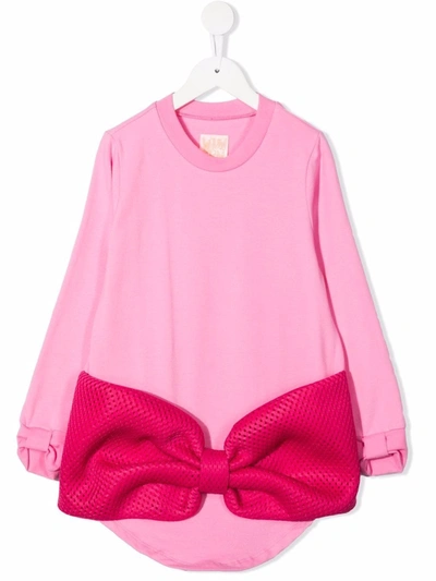 Wauw Capow By Bangbang Kids' Ursula Oversized-bow Dress In Pink