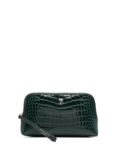 Aspinal Of London Panelled Cosmetic Case In Green