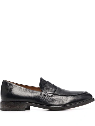 Moma Penny-slot Leather Loafers In Schwarz