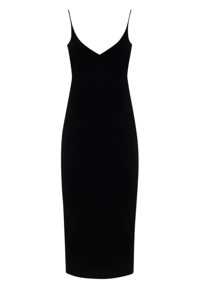 Dsquared2 Ruched Backless Midi Dress In Nero