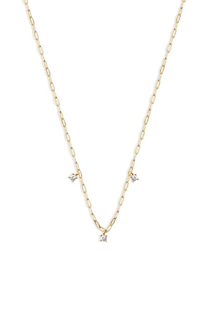 Argento Vivo Sterling Silver Cubic Zirconia Station Necklace In Gold