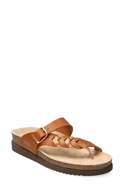 Mephisto Heleonore Toe Post Sandal In Camel Sandanyl/ Zebra Camel