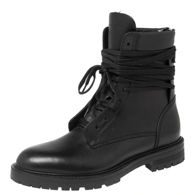Pre-owned Amiri Black Leather Combat Boots Size 42