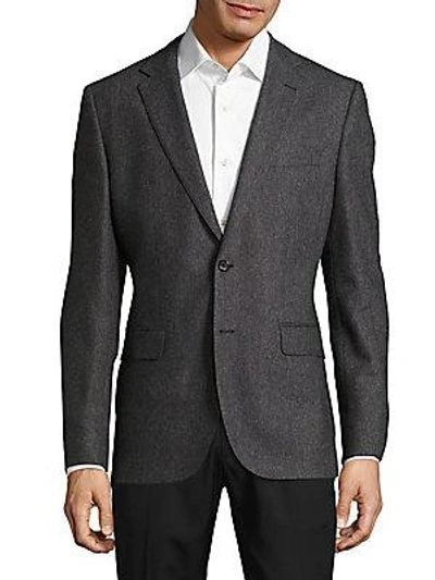 Hugo Boss Regular-fit Herringbone Jacket In Charcoal