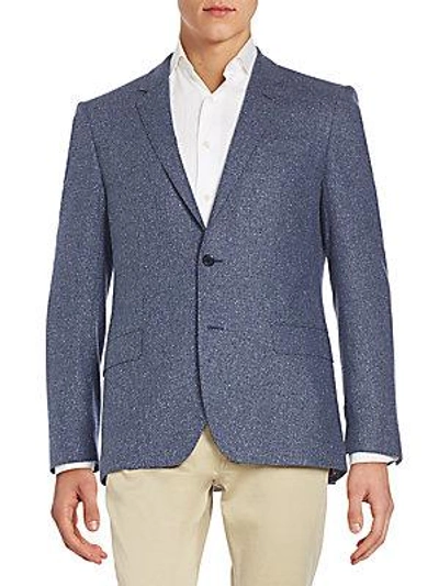 Hugo Boss Regular-fit Silk & Virgin Wool Sportcoat In Blue