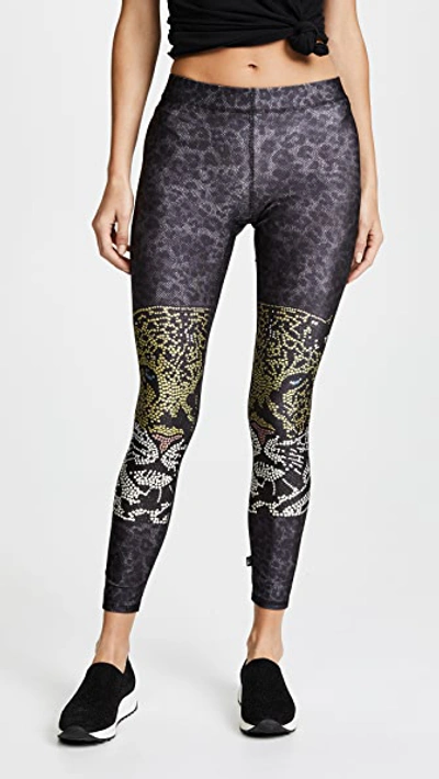 Terez Crystal Leopard Performance Leggings In Multi