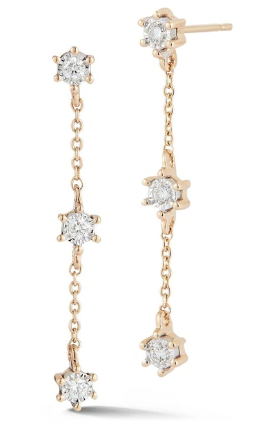 Dana Rebecca Designs Ava Bea Delicate Diamond Drop Earrings In Rose Gold