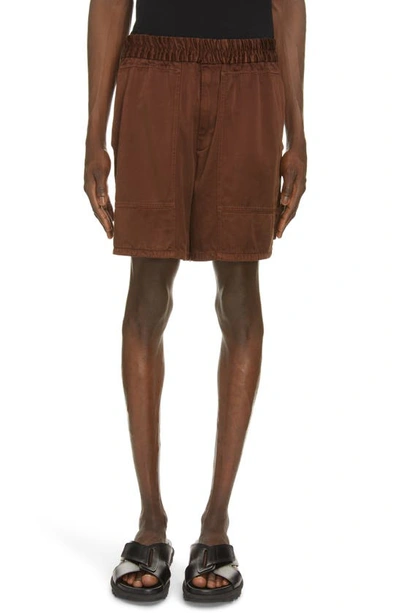 Dries Van Noten Men's Pooles Overdyed Shorts In Brown