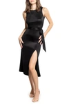 Dress The Population Karlie Sleeveless Body-con Midi Cocktail Dress In Black