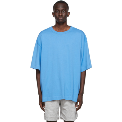 Dries Van Noten Blue Supima Cotton T-shirt In 504 Blue