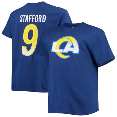 Fanatics Men's  Matthew Stafford Royal Los Angeles Rams Big And Tall Player Name And Number T-shirt
