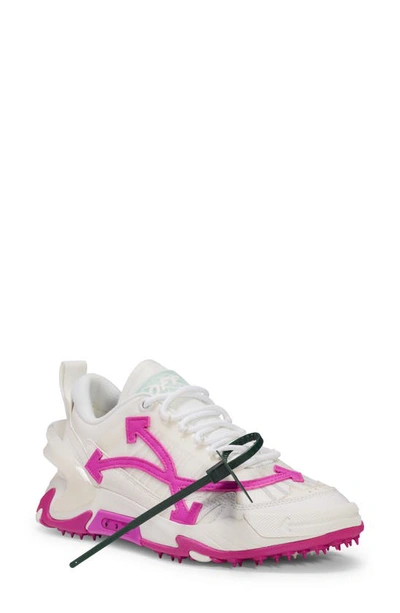 Off-white 45mm Odsy 2000 Mesh & Leather Sneakers In White,fuchsia