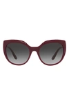 Dolce & Gabbana 56mm Cat Eye Gradient Sunglasses In Bordeaux