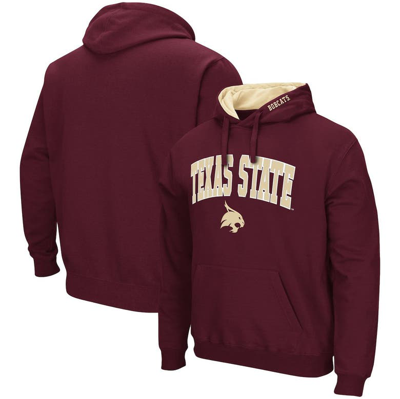 Colosseum Maroon Texas State Bobcats Arch And Logo Pullover Hoodie