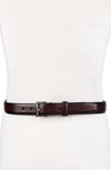 Cole Haan Gramercy Leather Belt In Cordovan