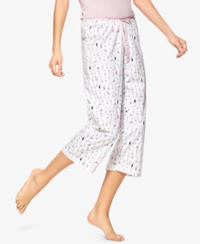 Hue Martini-print Cotton Capri Pajama Pants