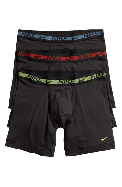 Nike Dri-fit Flex 3-pack Performance Boxer Briefs In Black Bodies Colored Wb
