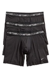 Nike Dri-fit Flex 3-pack Performance Boxer Briefs In Black