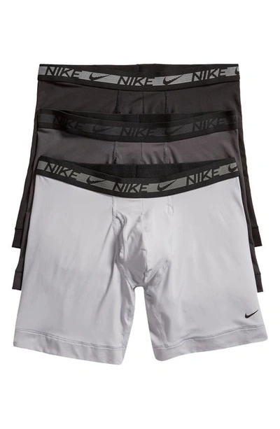 Nike Dri-fit Flex 3-pack Performance Boxer Briefs In Grey
