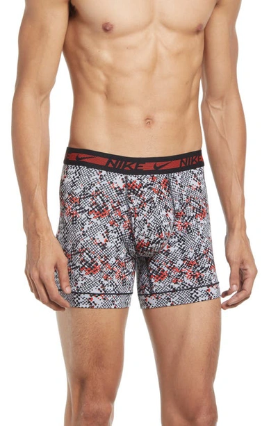 Nike Dri-fit Flex 3-pack Performance Boxer Briefs In Snake Print/ Chili Red/ Black