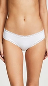 Natori Bliss Lace-trim Cotton Brief Underwear 156058 In White