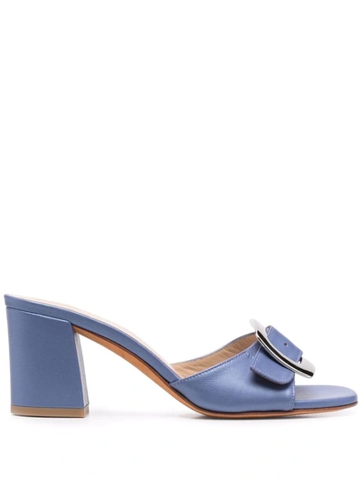 Maryam Nassir Zadeh Amina Buckle Leather Sandals In Purple