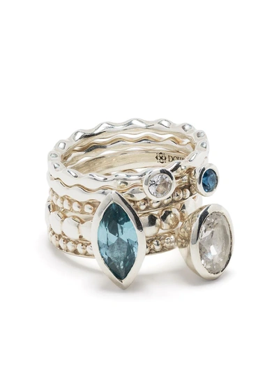 Dower & Hall Twinkle Stack Ring In Silver