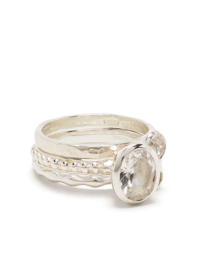 Dower & Hall Twinkle Stacking Ring In Silver