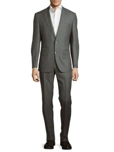 Hugo Boss Textured Wool-blend Suit In Grey