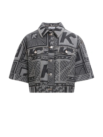 K Krizia Cotton Jacket With Short Sleeve - Atterley In Grey