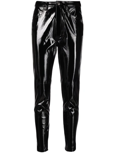Calvin Klein Jeans Est.1978 High-shine Finish Trousers In Black