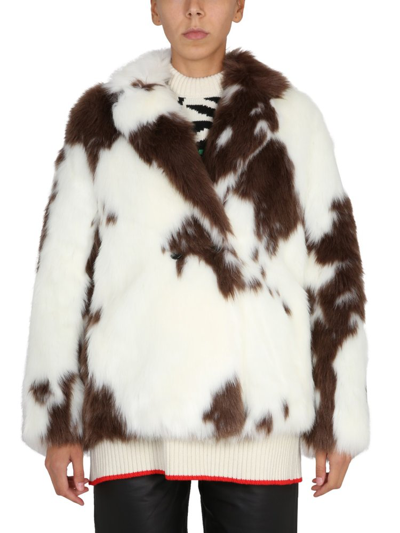 Philosophy Di Lorenzo Serafini Spotted Faux-fur Coat In White