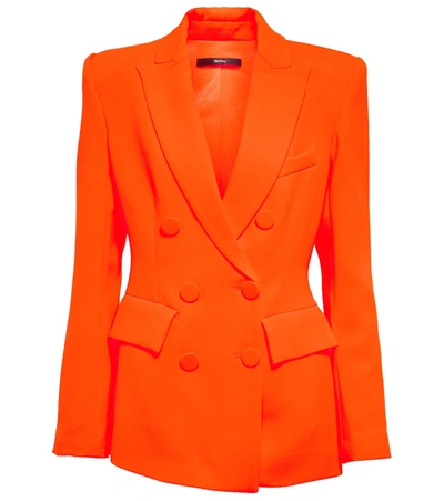 Alex Perry Women's Landon Satin-crepe Double-breasted Blazer In Orange